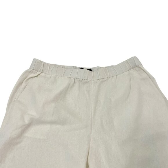 Banana Republic Linen Blend Pull-On Straight Leg Pants Summer White size Medium - Picture 2 of 5